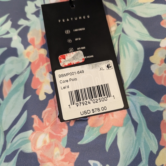 New Bad Birdie Never Lei Up Floral Golf Polo Shirt Mens Size Medium Large XL NEW - Picture 7 of 14